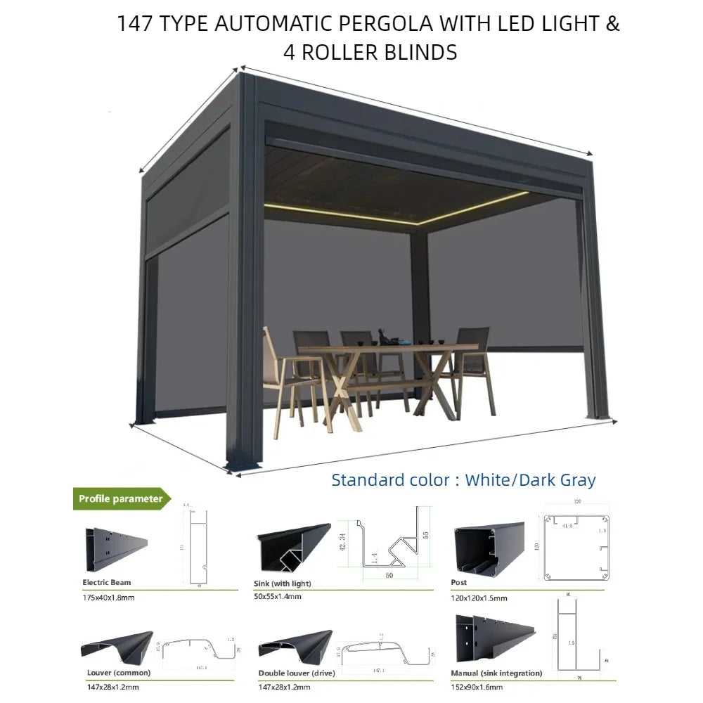 Motorized Aluminum Louvered Pergola