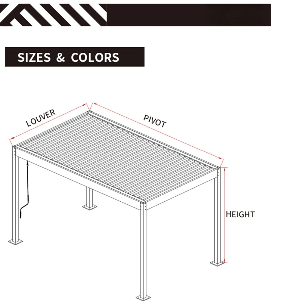 Motorized Aluminum Louvered Pergola
