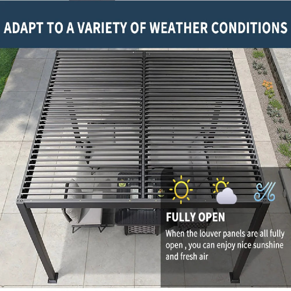 Motorized Aluminum Louvered Pergola