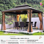OneAlu Retractable Aluminum Patio Gazebo