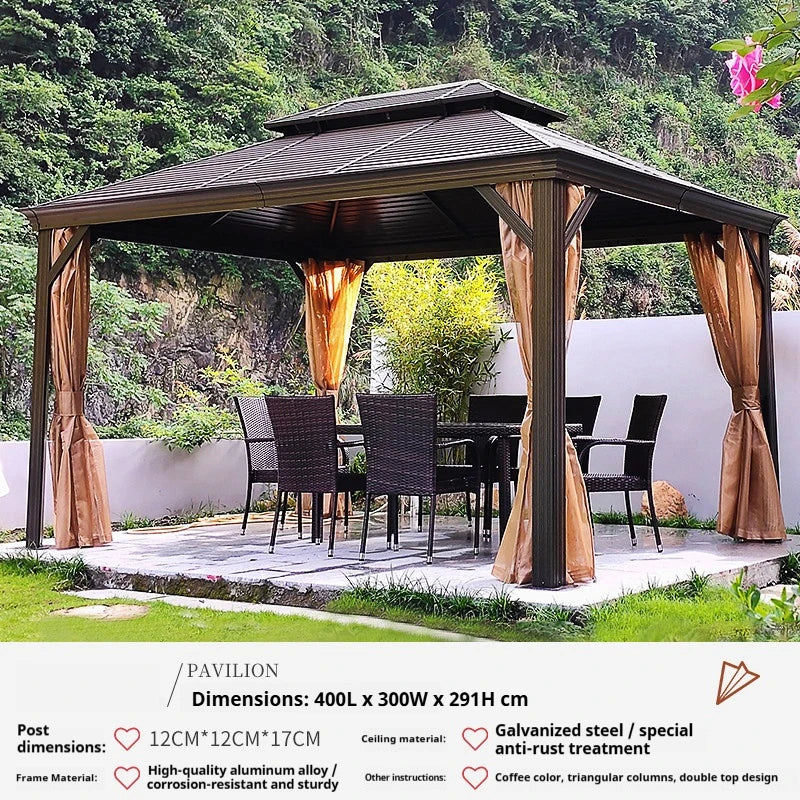 OneAlu Retractable Aluminum Patio Gazebo
