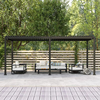 Charcoal Adjustable Louvered Pergola Gazebo