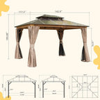 Domi Hardtop Gazebo Double Roof