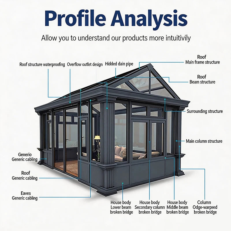 Aluminum Glass Triangle Sunroom Enclosure