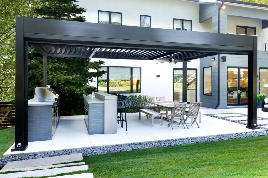 Louvered Aluminum Pergola Pool Shade