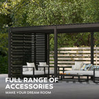 Charcoal Adjustable Louvered Pergola Gazebo