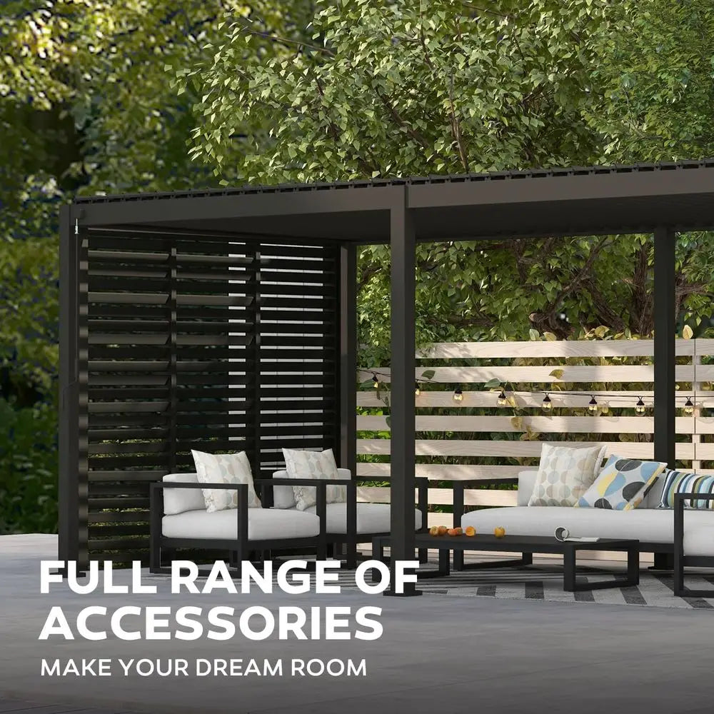 Charcoal Adjustable Louvered Pergola Gazebo
