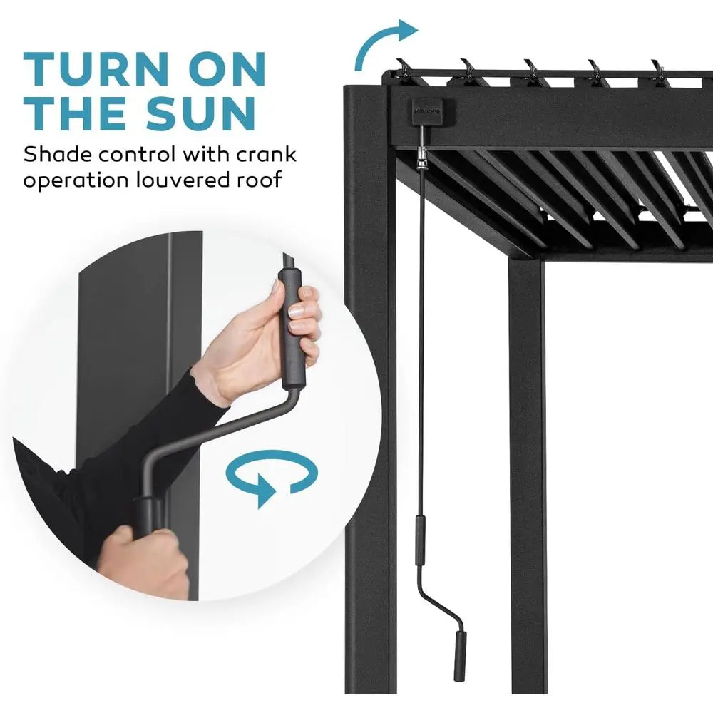 Charcoal Adjustable Louvered Pergola Gazebo