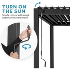 Charcoal Adjustable Louvered Pergola Gazebo