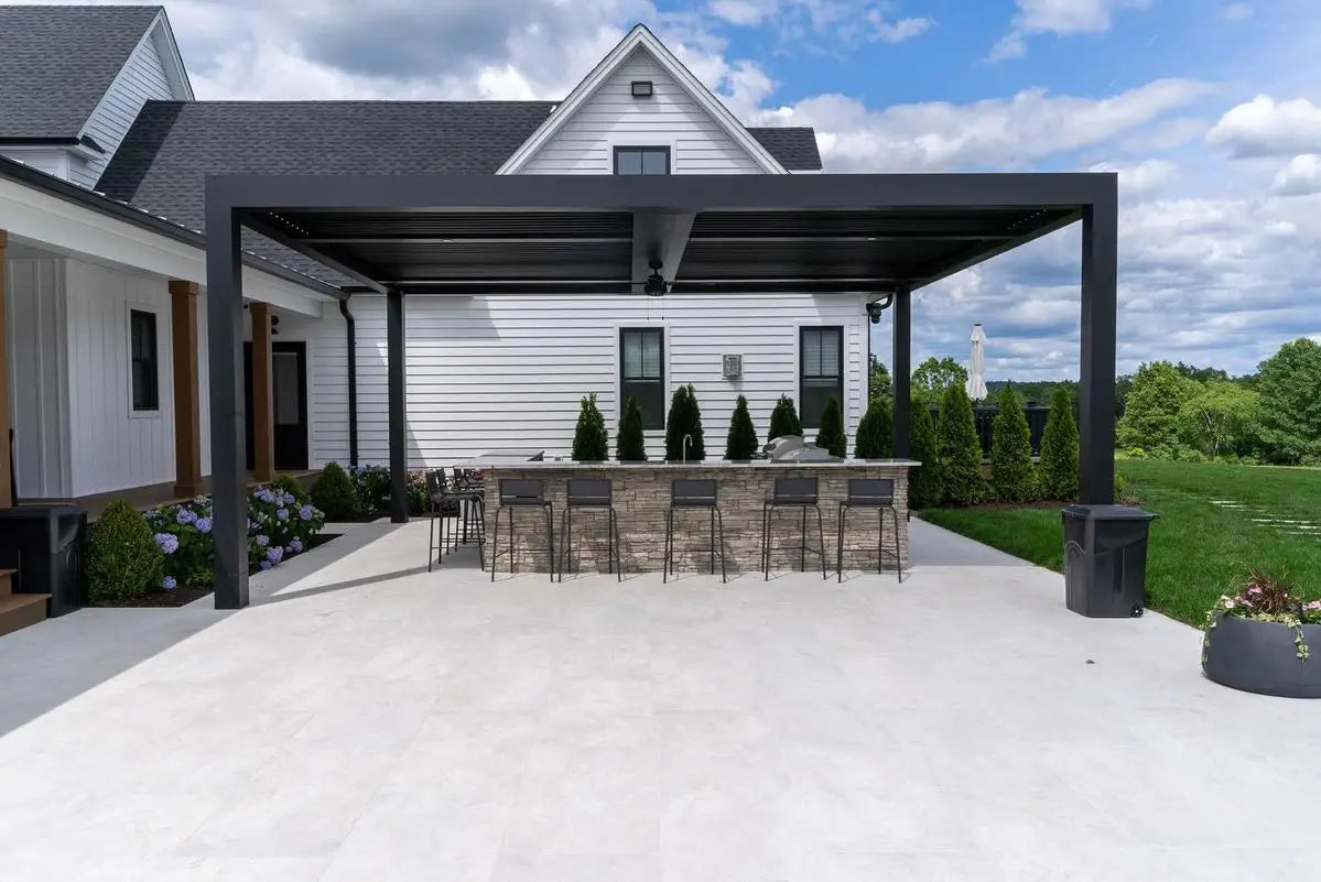 Louvered Aluminum Pergola Pool Shade