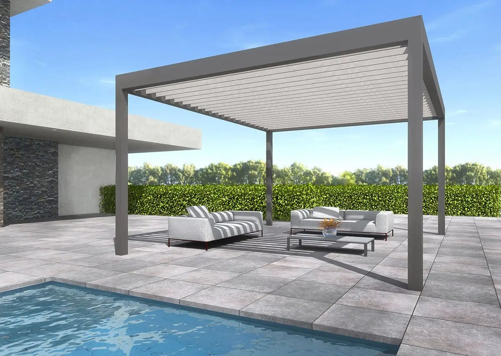 Louvered Aluminum Pergola Pool Shade