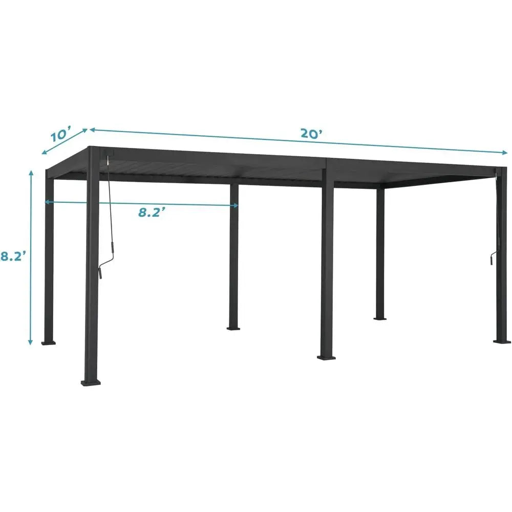Charcoal Adjustable Louvered Pergola Gazebo